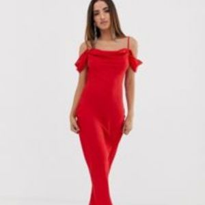 ASOS Club L bardot cowl neck maxi dress